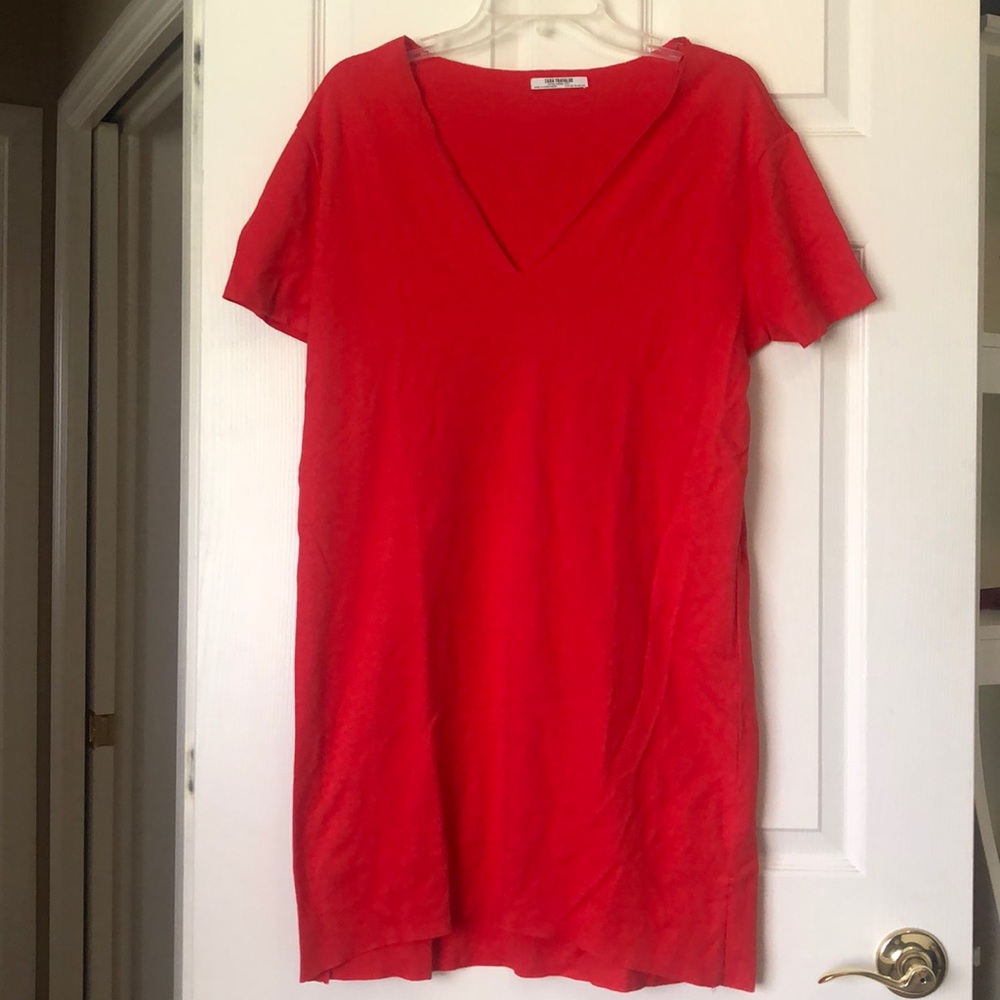 Red Zara T-shirt dress